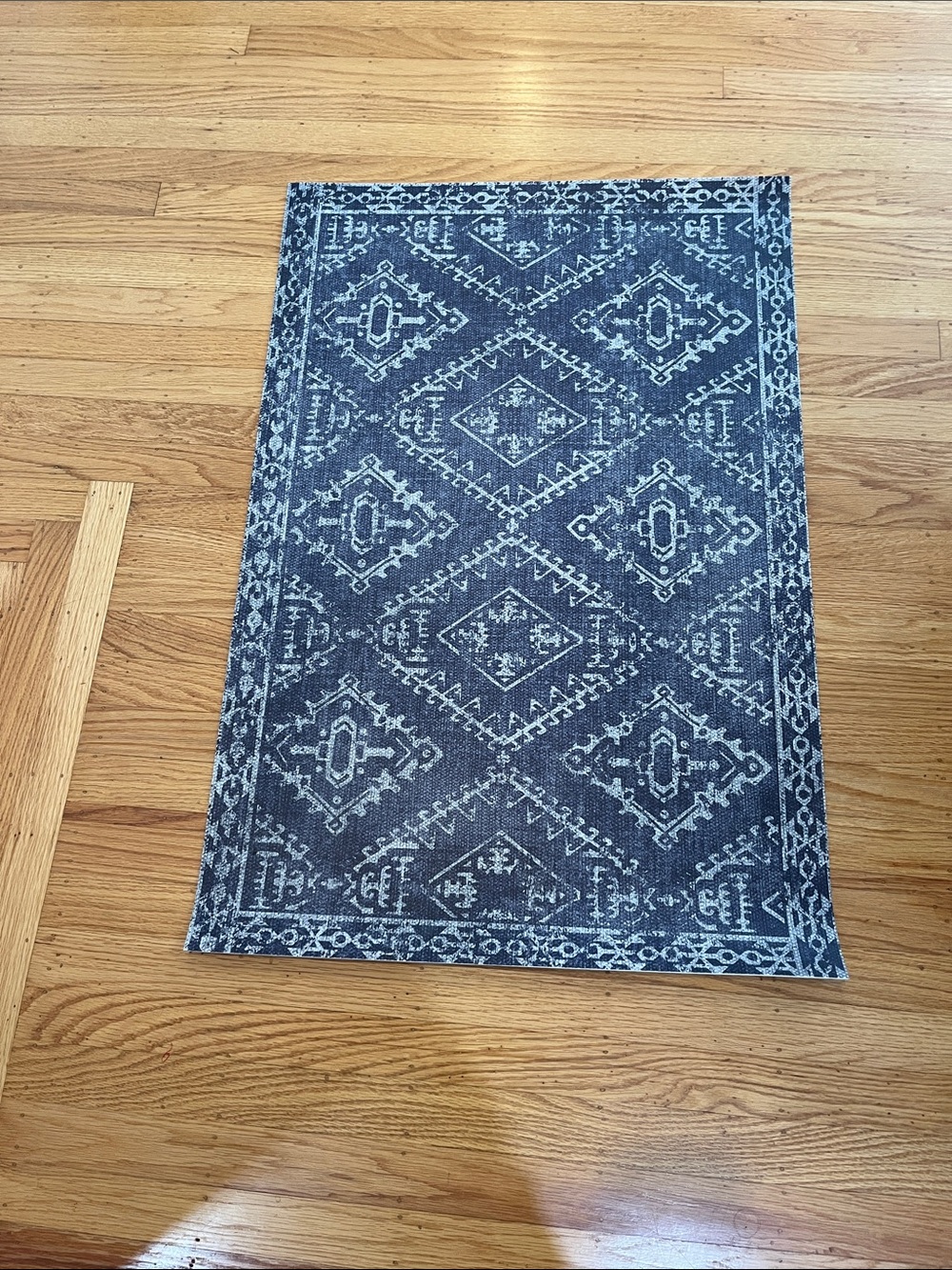 Blue Patterned floor mat  -  Geometric Design